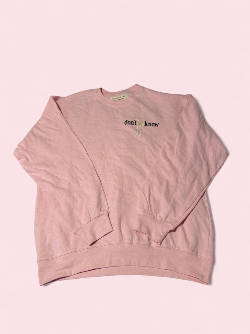 Simply Southern Pink "don't know don’t care" Crewneck Sweatshirt